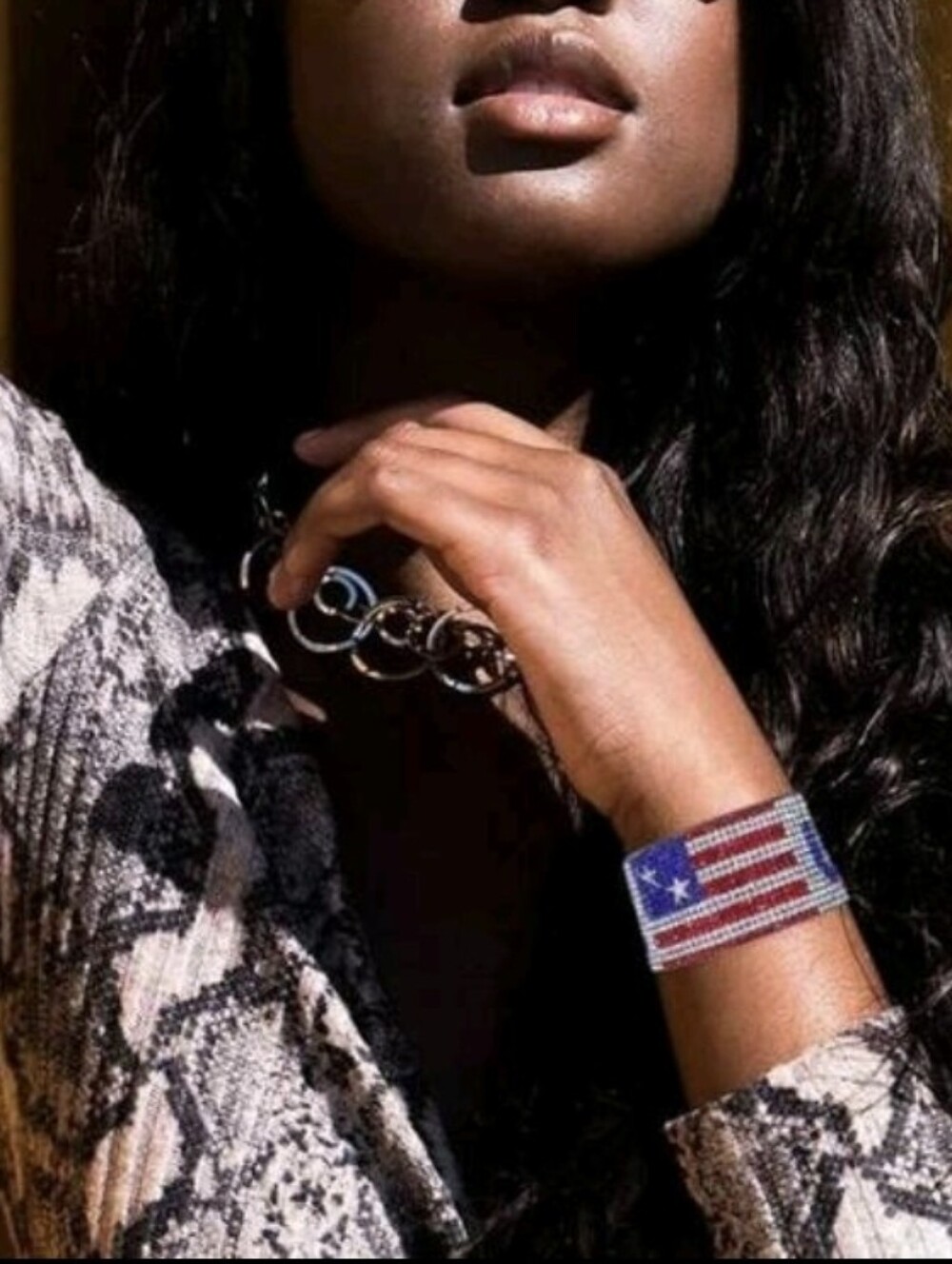 American Flag Bling Bracelet